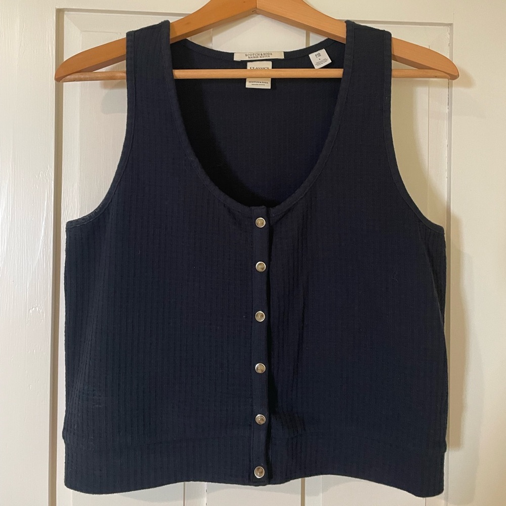Scotch + Soda navy cropped tank, Sz L